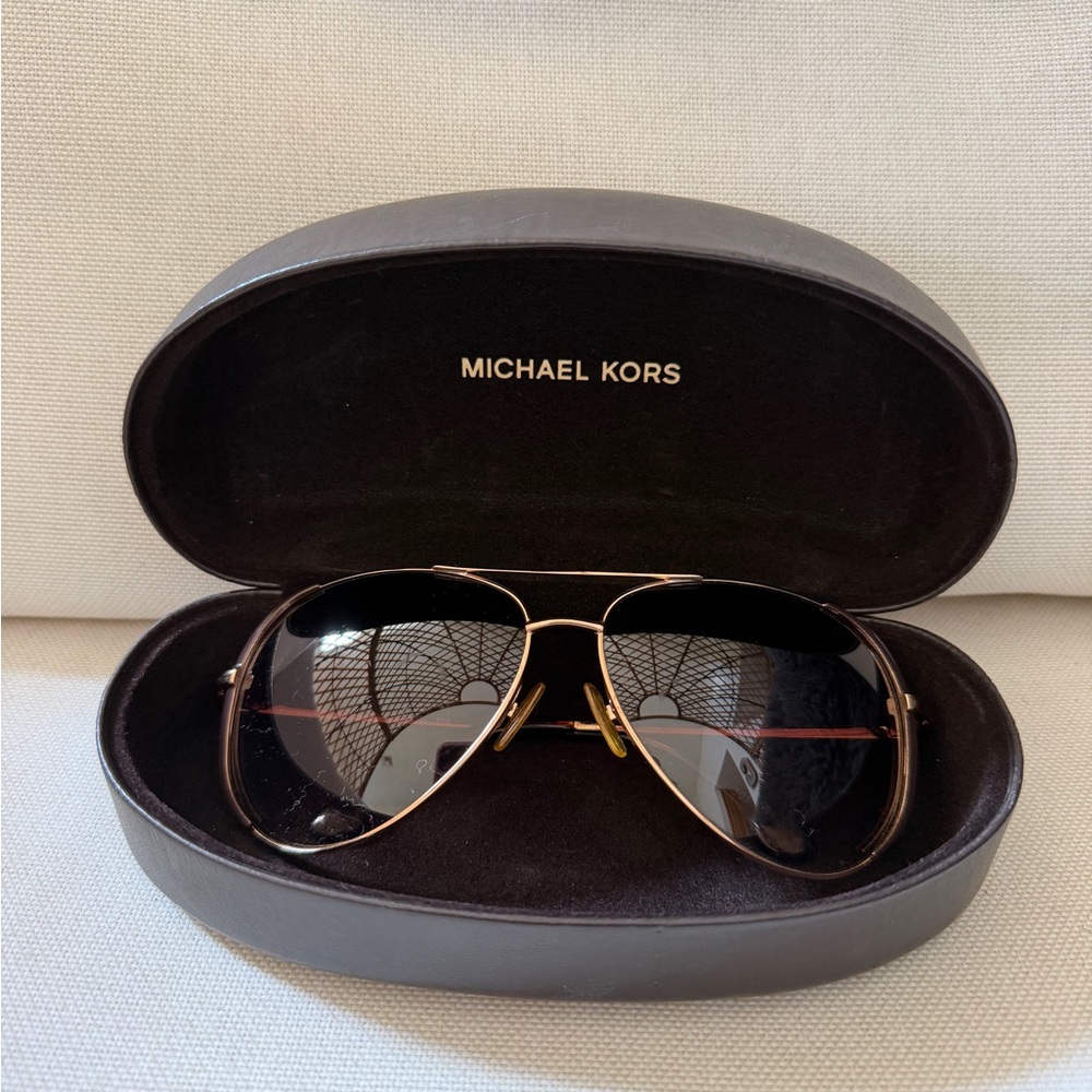 Michael Kors Rose Gold Aviator Sunglasses - Picture 8 of 9